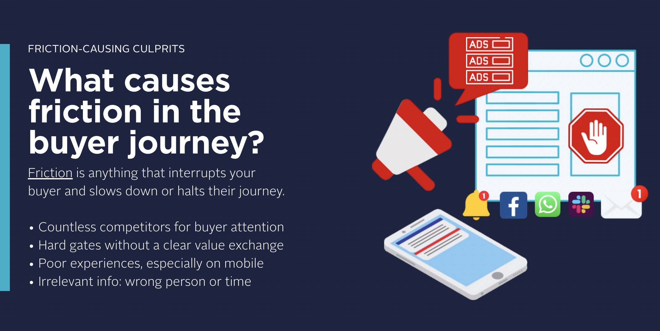 summary image of what causes friction in the buyer journey