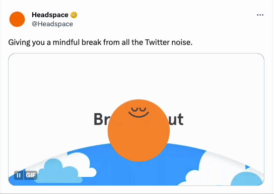 Headspace post on Twitter of a breathing exercise 
