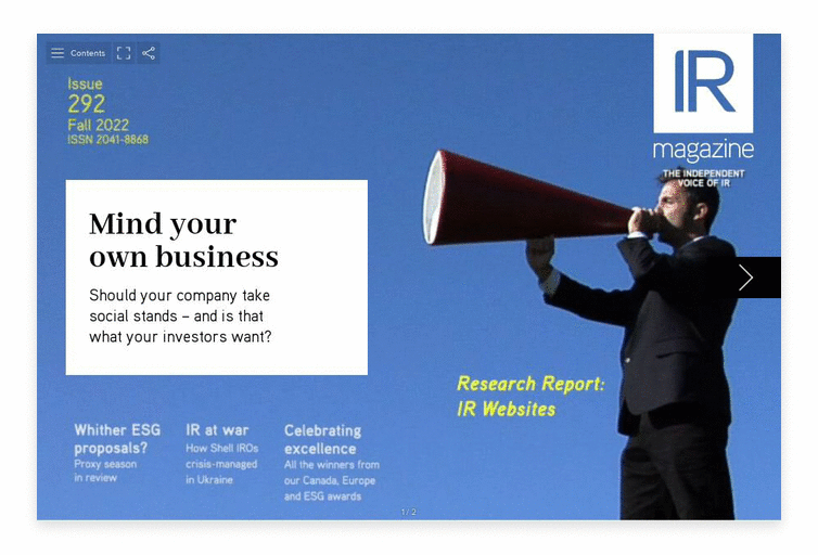 IR Media: Mind Your Business (Issue 292)
