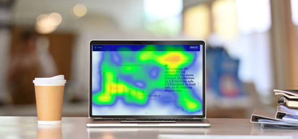 an eye tracking heat map showing how a digital newsletter is read
