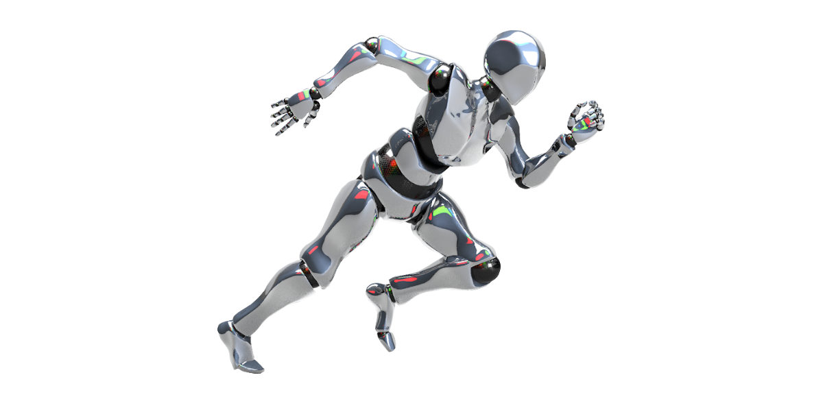 A robot running