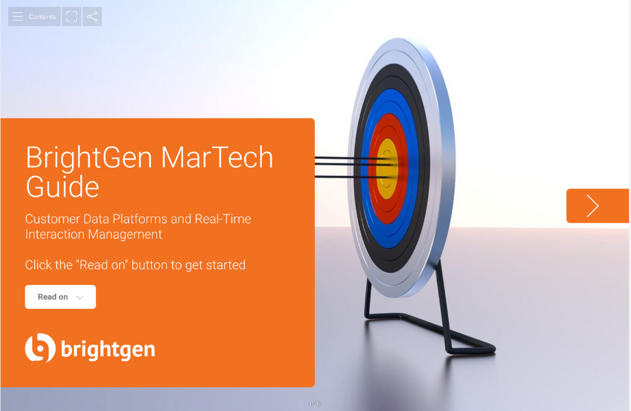 Front cover of a Turtl Doc titled BrightGen MarTech Guide