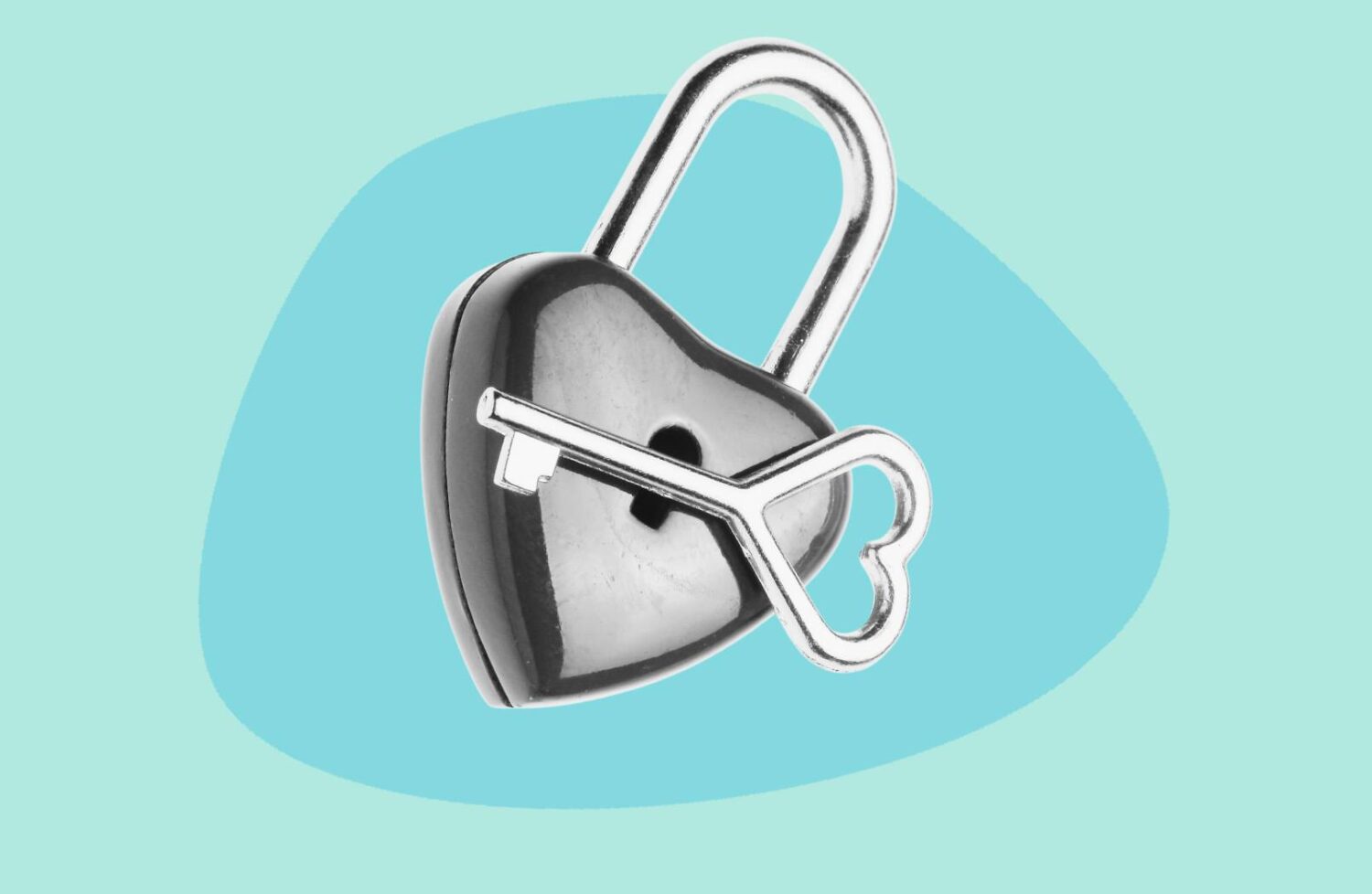love heart shaped lock and key