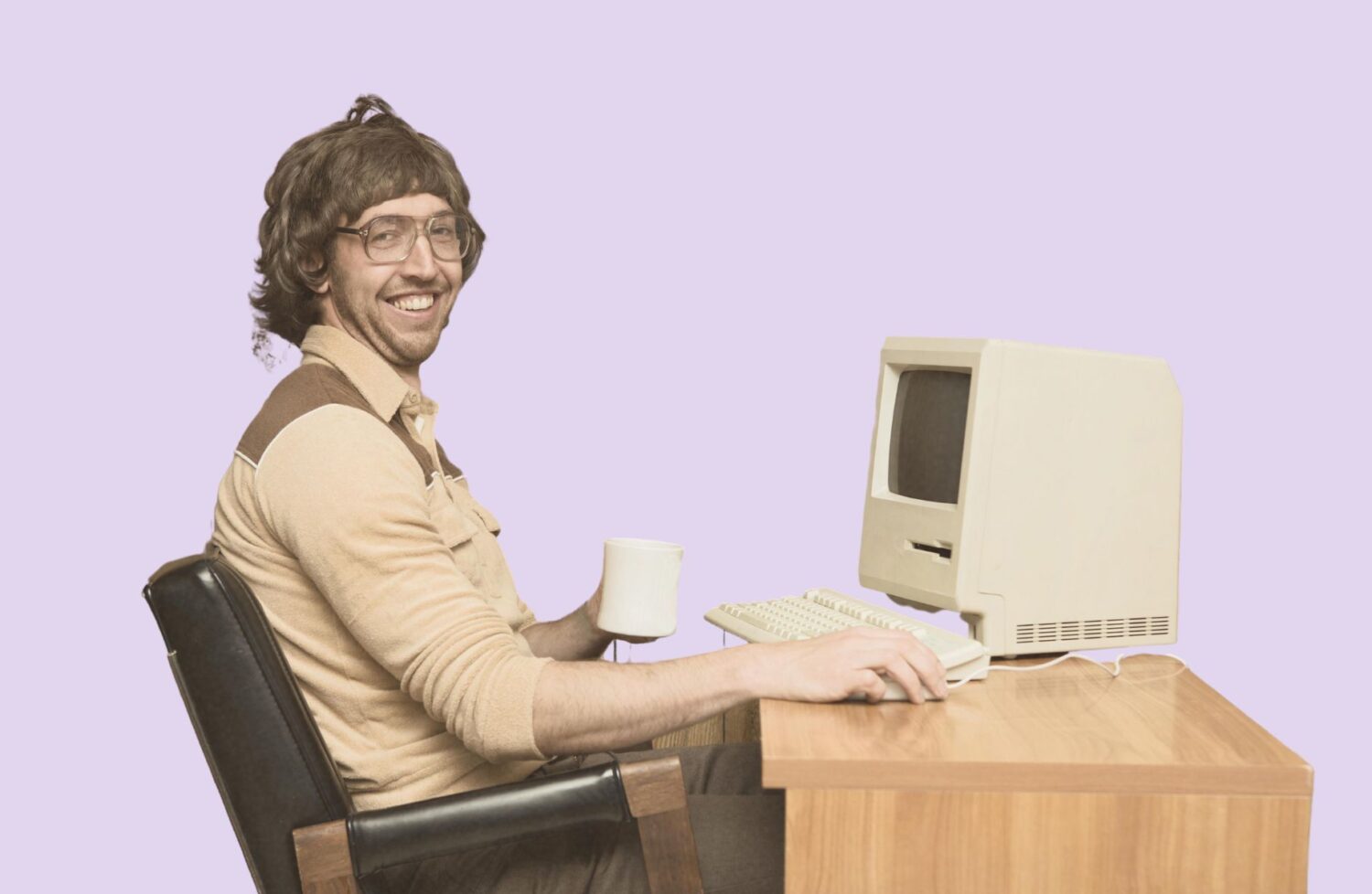 1980s man with the first Mac