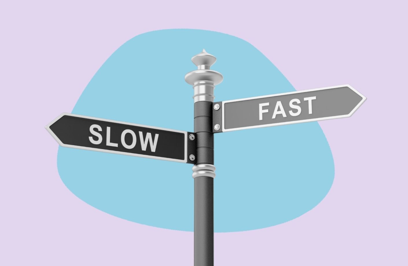 signpost pointing to 'fast' and 'slow'