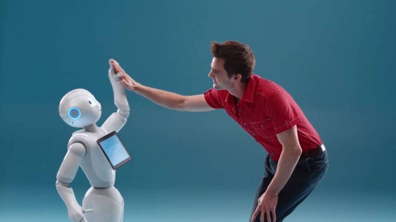 Robot and human high-fiving