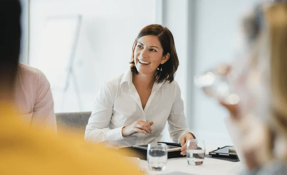 woman in a sales meeting